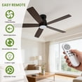 thumbnail image 4 of Ventilateur de Plafond Moderne 52 Pouces avec Lumière DEL à Intensité Réglable – Moteur CC Réversible Silencieux – 3 Couleurs Réglables – Télécommande – Écoénergétique – Profil Bas Montage Affleurant – Noir Mat – Chambre, Salon, 4 of 7