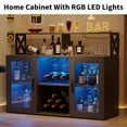 thumbnail image 2 of Bar Cabinet with Power Outlets, Liquor Cabinet with Led Lights and Glass Holder, Storage Buffet Cabinet Coffee Bar Cabinet for Liquor, Wine Cabinet with Racks for Kitchen Living Room, Dining Room, 2 of 8