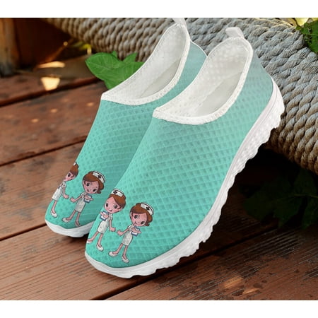

Solid Color Simple Nurse Print Lightweight Non-slip Walking Shoes Fashion Nursing Shoes Ladies Breathable Sneakers