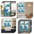 thumbnail image 7 of Blue Teal Leaves Window Privacy Film, Summer Botanical Watercolor Leaf Static Cling UV Sun Blocking Heat Control Window Tint Day and Night, Non-Adhesive One Way Windows Privacy Cover 23.6''x59'', 7 of 7