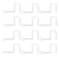 12pcs Clear Nose Ring Retainer, 20G Body Piercing Jewelry for Women Men Girls, Body Piercing Jewelry for Women Girls Men, Lip Cartilage Tragus Earring Retainer, Plastic Piercing Jewelry for Work