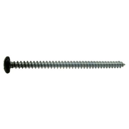 

#8 x 2-1/2 Black Painted Steel Phillips Pan Head Sheet Metal Screws