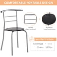 thumbnail image 2 of Hassch 3 Pieces Dining Set for 2 Person, Kitchen Breakfast Table Set with Storage Rack & Metal Frame for Living Room Apartment, Space Saving, Black, 2 of 7