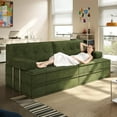 thumbnail image 7 of 81.5'' Sofa Bed Convertible Sleeper Sofa, Akaber Oversized Pull Out Couch with Fixed-Shape Frame, 2 Pillows, Corduroy Plush Lounge for Living Room, 7 of 7