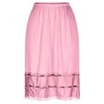 thumbnail image 4 of VBVC Women's Elegant Lace Trim Slip Skirt,Ladies High Waist Midi Underskirt,Vintage Stretchy Skirt For Women,Pink,S-3XL, 4 of 7