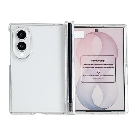 Dteck for Galaxy Z Fold 8 Case with Screen Protection, Hinge Protection with Pen Slot, Full Body Protection Slim Hard PC Phone Cover,Clear
