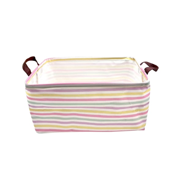 A Fabric Easter Bunny Storage Basket 15X10X8 Inch Foldable Collapsible Bin With Handles For Toys Clothes Holiday Organization