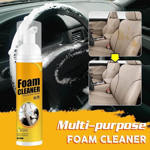 KOYPTL Foam Cleaner, Spray Foam Cleaner, Multifunctional Car Foam Cleaner, Foam Cleaner for Car and House Lemon Flavor, Strong Decontamination Cleaners Spray for Kitchen and Car