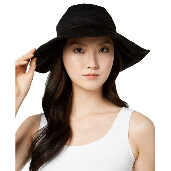 INC International Concepts Solid Floppy Hat(Black, One Size)