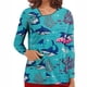 thumbnail image 2 of Blusa de manga larga con estampado de camiseta de uniforme de trabajo con cuello en V para mujer con bolsillos Fridja  ghj987+5737, 2 of 6