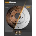 thumbnail image 5 of Aurogenix Front Brake Kit Fits for 2011-2015 Hyundai Sonata 2L, 2.4L, 2011-2016 Kia Optima 2.4L, Geomet Coated OE Drilled Rotors & Ceramic Pads, 300mm (11.8in), 5 of 11