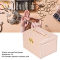 thumbnail image 2 of Caja Organizadora de Joyas, Cuero de PU de 3 Capas, Cerradura, Grande, para Aretes, Collares, Anillos, 2 of 9