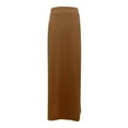 thumbnail image 5 of EQWLJWE Womens Split Ribbed Knit Bodycon Maxi Skirt,High Waisted Stretchy Slim Fit Solid Color Side Slit Pencil Long Skirts Gift Brown S, 5 of 8