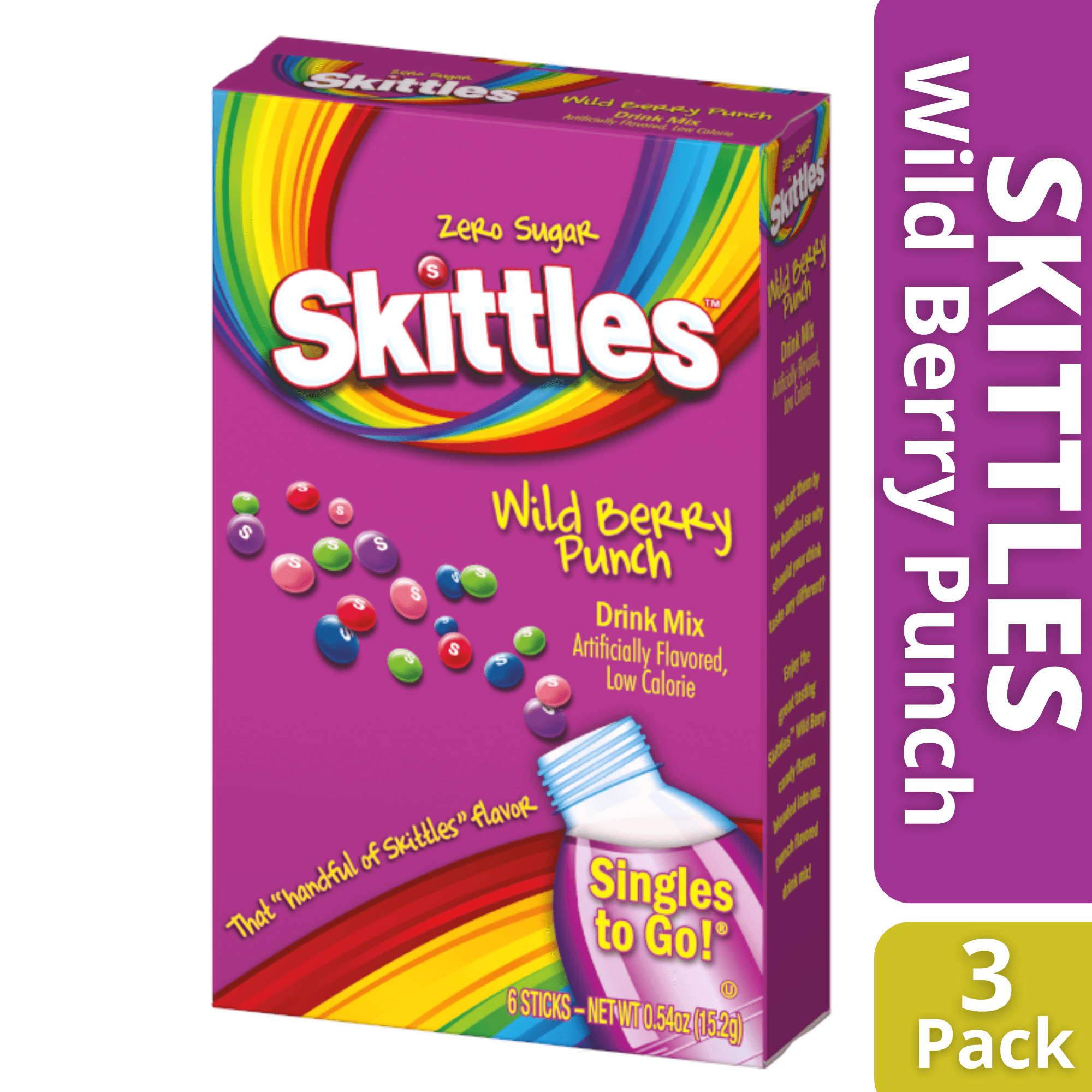 Skittles Wild Berry Punch To Go Drink Mix, 6 Count Ea, Box (3 Pack)