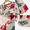 thumbnail image 6 of ZANZEA Women Floral Printed Crew Neck 3/4 Sleeve Loose Blouse Summer Holiday Casual T Shirt Tops, 6 of 9