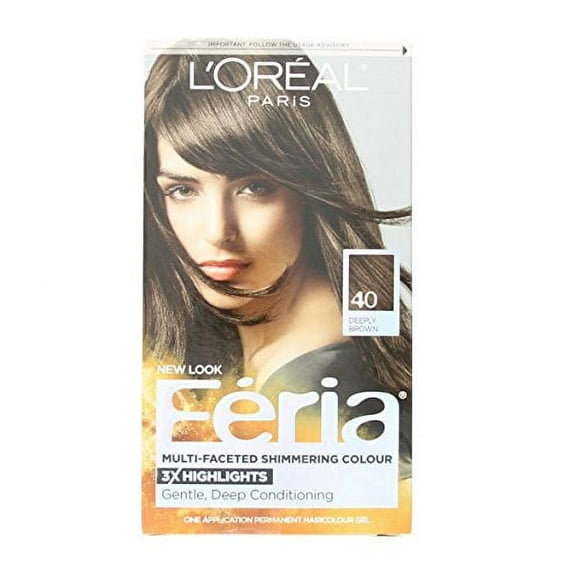 L'Oreal Paris Feria Multi-Faceted Shimmering Permanent Hair Color, 40 Espresso (Pack of 2)