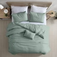 thumbnail image 3 of Modern Threads Beck 4-Piece Garment Washed Adult Comforter Set, Spa Green, Full/Queen, 3 of 7