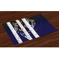 thumbnail image 1 of Ambesonne Autumn Place Mats Set of 4, Birch Trees with Foliage, Standard Size, Blue White Brown, 1 of 4