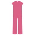thumbnail image 6 of Womens 2 Piece Outfits Dressy Casual Cap Sleeve Keyhole-Back Crewneck Top and Wide Leg Long Pants Sets (XL, Hot Pink), 6 of 7