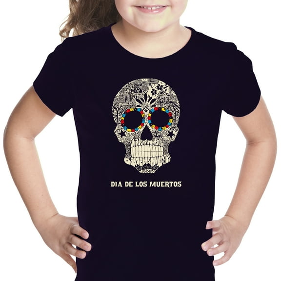 LA Pop Art Girl's Word Art T-shirt - Dia De Los Muertos