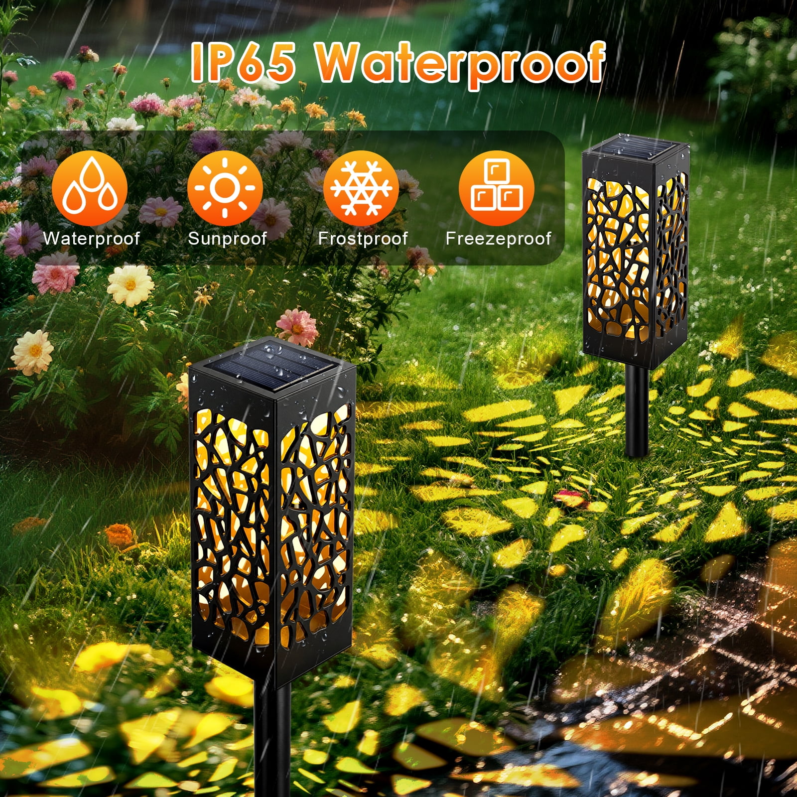 Ninonly 6 Pack Solar Pathway Lights Outdoor Solar Powered LEDs Landscape Lighting for Garden Path Walkway