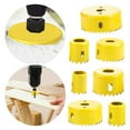 thumbnail image 3 of HSEAMALL 8PCS Hole Saw Kit, 19-64mm Carbon Steel Downlights Drill Bit Tools Cutterfor Wood, Plasterboard, Plastic,Yellow, 3 of 6