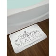 thumbnail image 2 of Seattle Skyline Bath Mat, Drawing of Buildings and the Needle Space Lettering, Plush Bathroom Decor Mat with Non Slip Backing, 29.5" X 17.5", Charcoal Grey White, by Ambesonne, 2 of 2