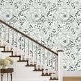 thumbnail image 2 of DAZLUTE Peel and Stick Removable Wallpaper White Black Floral Contact Paper Wallpaper,17.72" x 394", 2 of 8