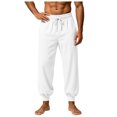 thumbnail image 5 of Akiihool Mens Pants Relaxed Summer Men's Relaxed Fit Casual Stretch Pant Winter Casual White,S, 5 of 6