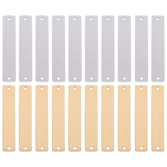 20pcs Rectangular Metal Stamping Blank Bar Tag Pendant for Jewelry Craft