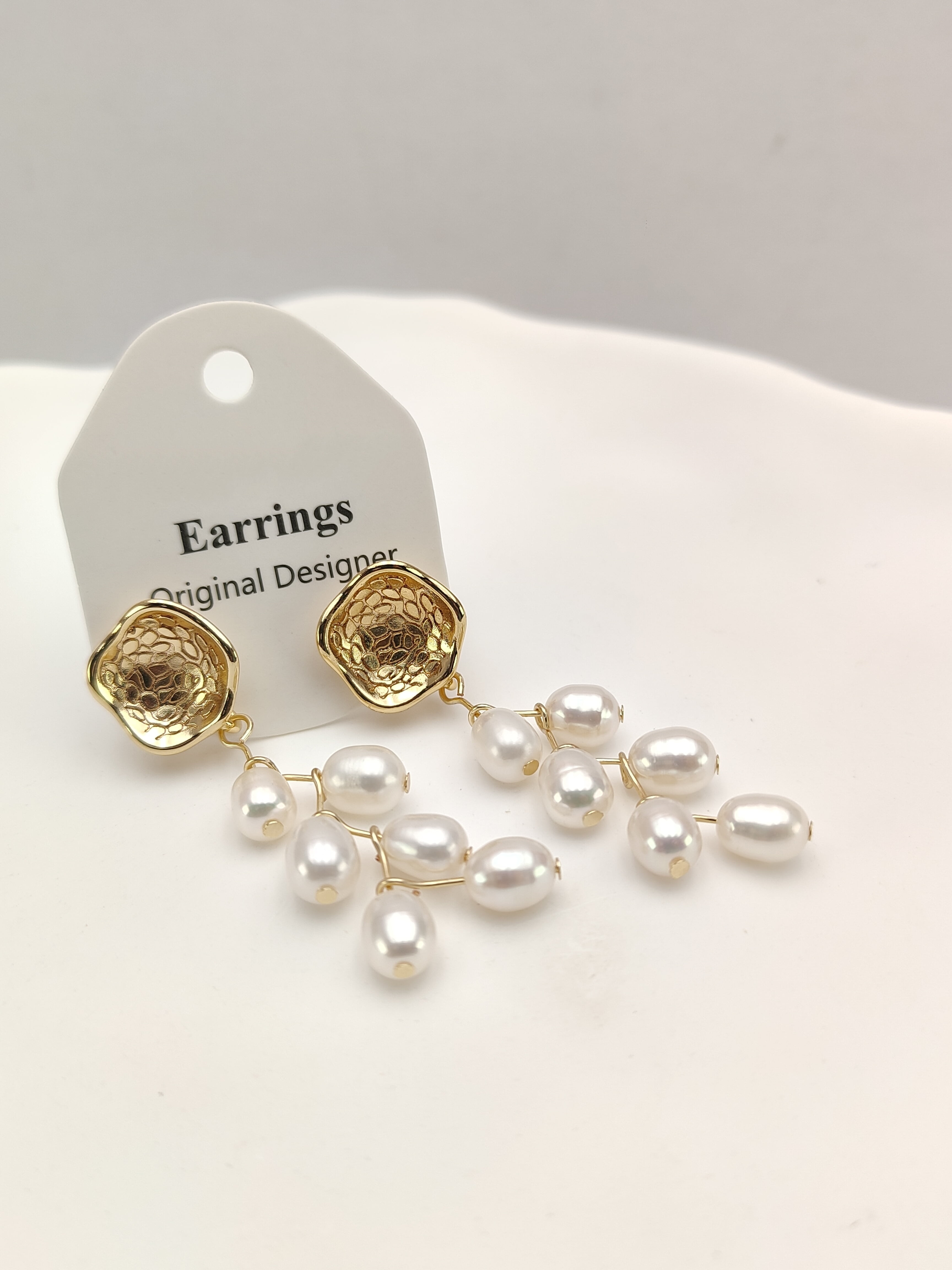 Yisun Yiway Natural Freshwater Pearl Wheat Drop Earrings for Women,  14k Gold Plated, Bullet Back