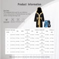 thumbnail image 5 of Miaeowve Kids Boys Boxing Outfit Metallic Satin Robe Long Sleeve Hooded Grown Cloak with Belt and A3 6, 5 of 5