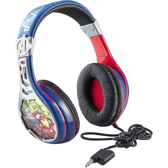 eKids Avengers Headphones for Kids, Wired Headphones with Built in Volume Limiting Feature