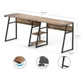 FITUEYES Double Computer Desk with Bookshelf, Extra Long Two Person
