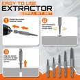 thumbnail image 6 of Cadorn High-Speed Steel Broken Screw Extractor Set – 6/8PC Multi-Size Bits for Bolt/Nut Removal, Stripped Screw Remover Tool, 6 of 9