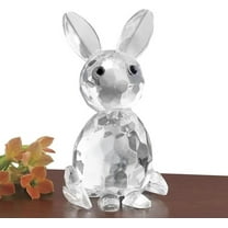 Faceted Crystal Bunny Figurine, Sparkling Cut Glass Rabbit Ornament Collectible, Cute Animal Statue Figurine, Home Décor
