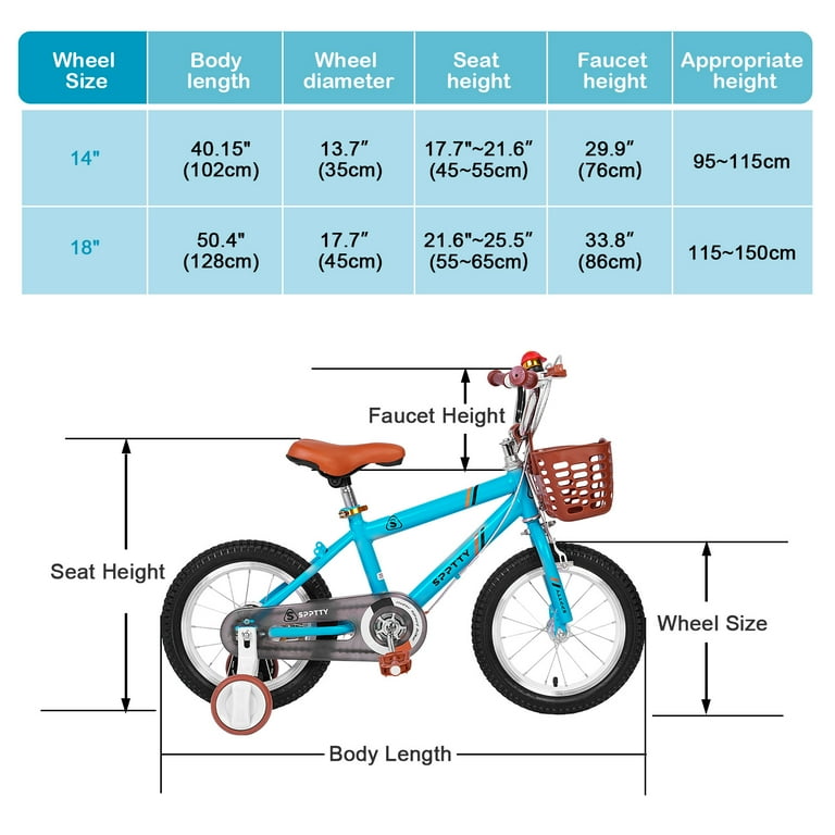 SPPTTY Girls Bike with Basket for 2 10 Years Old 14 18 Kids Bike with Bell Training Wheels