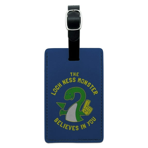 The Loch Ness Monster Believes in You Funny Humor Rectangle Leather Luggage Card Suitcase Carry-On ID Tag