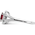 thumbnail image 3 of Sterling Silver Rhodium-Plated Created Ruby & Diam. Ring (Size 8) Made In India qbr16jul-8, 3 of 5