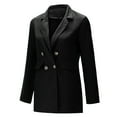 thumbnail image 3 of Vedolay Blazer Jackets Womens Lapel Neck Long Sleeve Blazer Button Front Fashion Jacket,Black S, 3 of 5