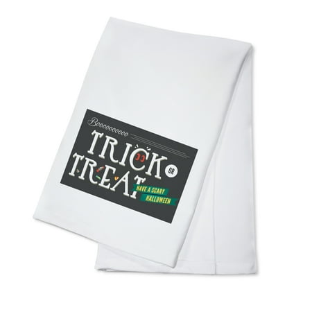 Trick or Treat - Happy Halloween - Lantern Press Artwork (100% Cotton Kitchen Towel)