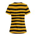 thumbnail image 4 of OIOLOYJM Scrub Tops for Women 2026 Casual V Neck Short Sleeve Striped Scrubs Cotton Stretchy T-Shirts Durable Clothes with Pockets Light Brown 5XL, 4 of 4