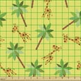 thumbnail image 2 of Ambesonne Exotic Fabric by the Yard Upholstery, Giraffe Palm Trees Motifs, 1 Yard, Pastel Yellow Multicolor, 2 of 5