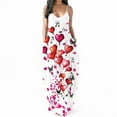 thumbnail image 1 of Lenago Robes Grande Taille pour Femmes Robe Longue Décontractée Grande Taille Imprimée Col Rond Poches Sans Manches Robes d'Été Plage en Liquidation, 1 of 9