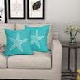 thumbnail image 6 of Turquoise Starfish Pillow Covers 16x16 Inch Coastal Beach Nautical Decorative Throw Pillow Case Summer Beachy Cushion Cover Set of 2 Home Decor for Bedroom Sofa Living Room Couch Chair Outdoor, 6 of 6