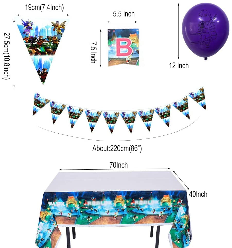 HUWU Robot Blocks Party Tablecloth Baby Shower Birthday Party Robot Blocks Tablecloth 70 x 42 Ro-blox Table Cover Party Supplies Decorations