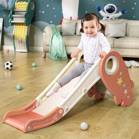 BATE Slide for Kids  Folding Toddler Slide Indoor Outdoor Orange