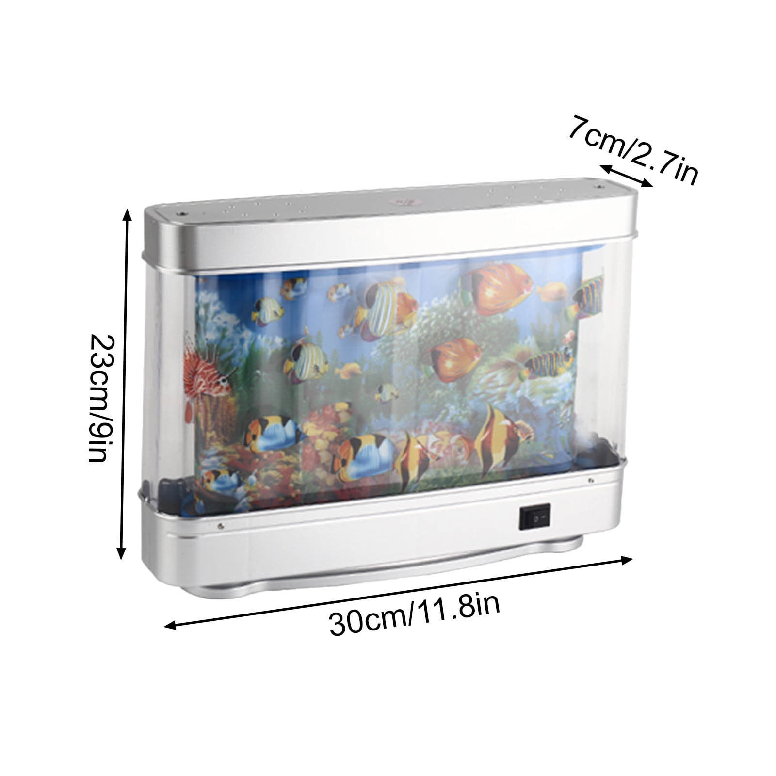 Moving Fish Tank Lamp with Realistic Underwater Projection and Plug-In Operation, Fake Aquarium Sensory Night Light for Childs Room Living Room Calming Decor