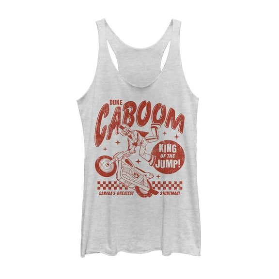 Women's Toy Story Caboom King Jump Racerback Tank Top White Heather Large