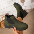 thumbnail image 4 of BRGZLK Chelsea Ankle Boots for Women Classic Versatile Slip-On Low Chunky Heel Comfortable Short Booties Easy On Commute Work Shoes with Side Zipper Green 42, 4 of 9